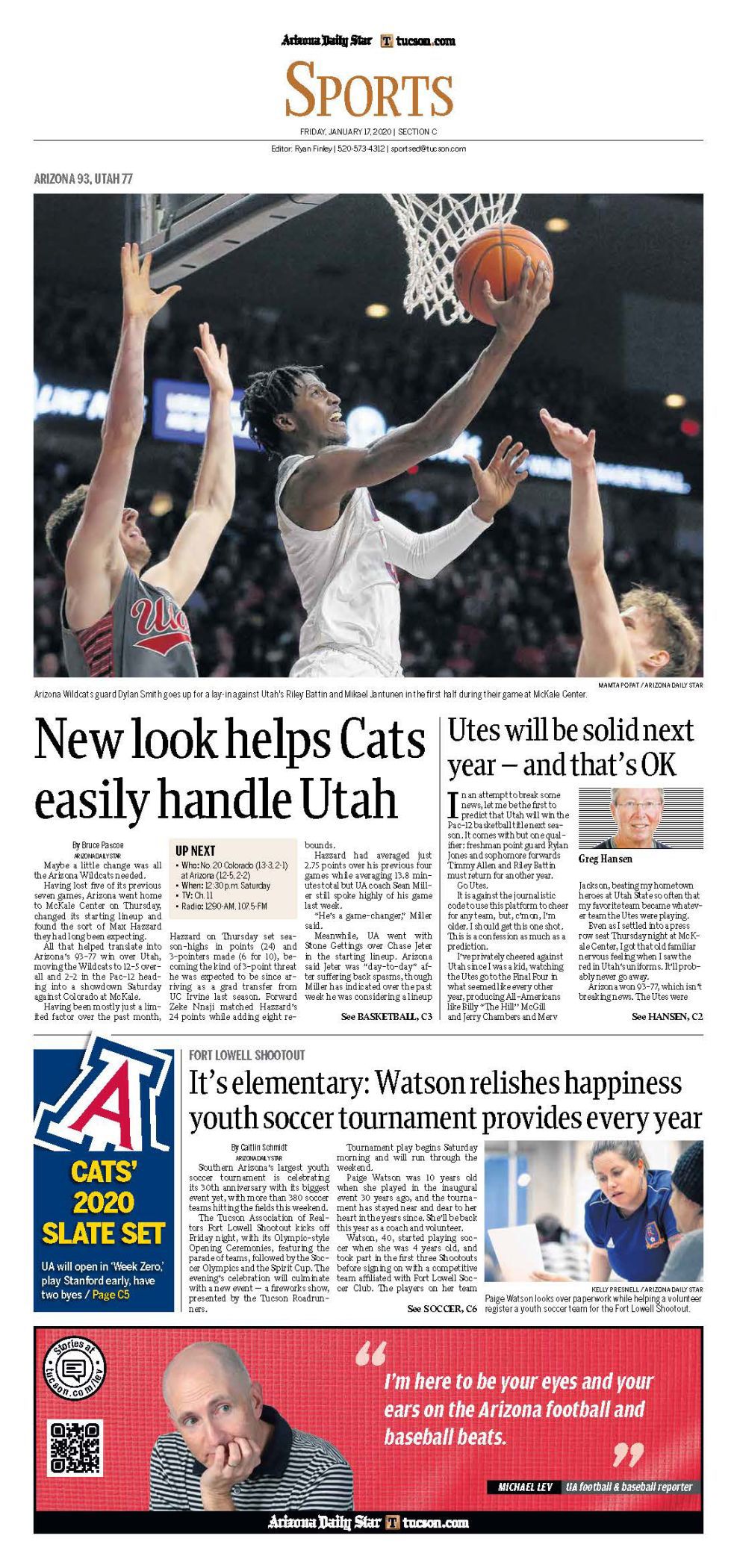 University of Arizona basketball covers, 2020, Utah